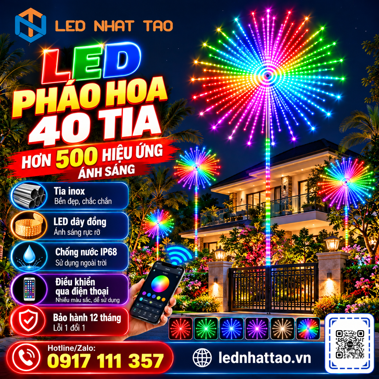 LED pháo hoa 40 tia